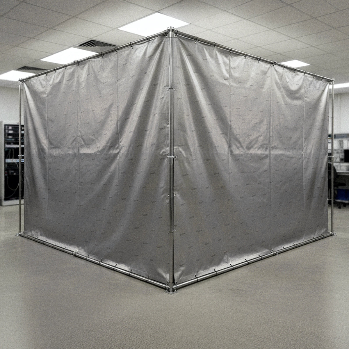 Shielded tent made of Faraday fabric