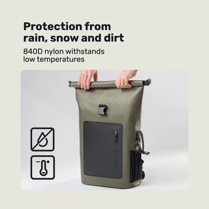 Faraday backpack: protection from rain, snow and dirt
