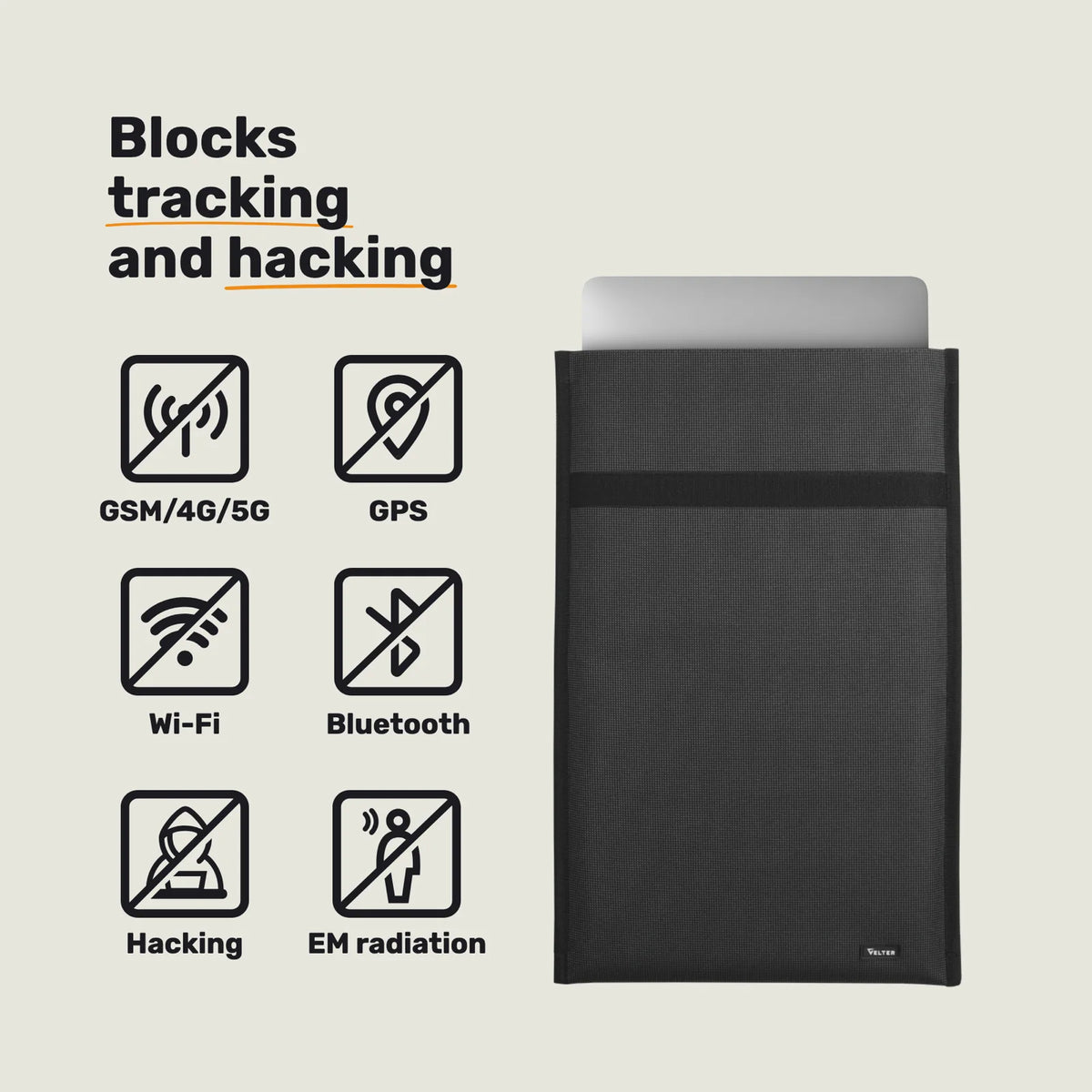 Faraday backpack: blocks tracking and hacking