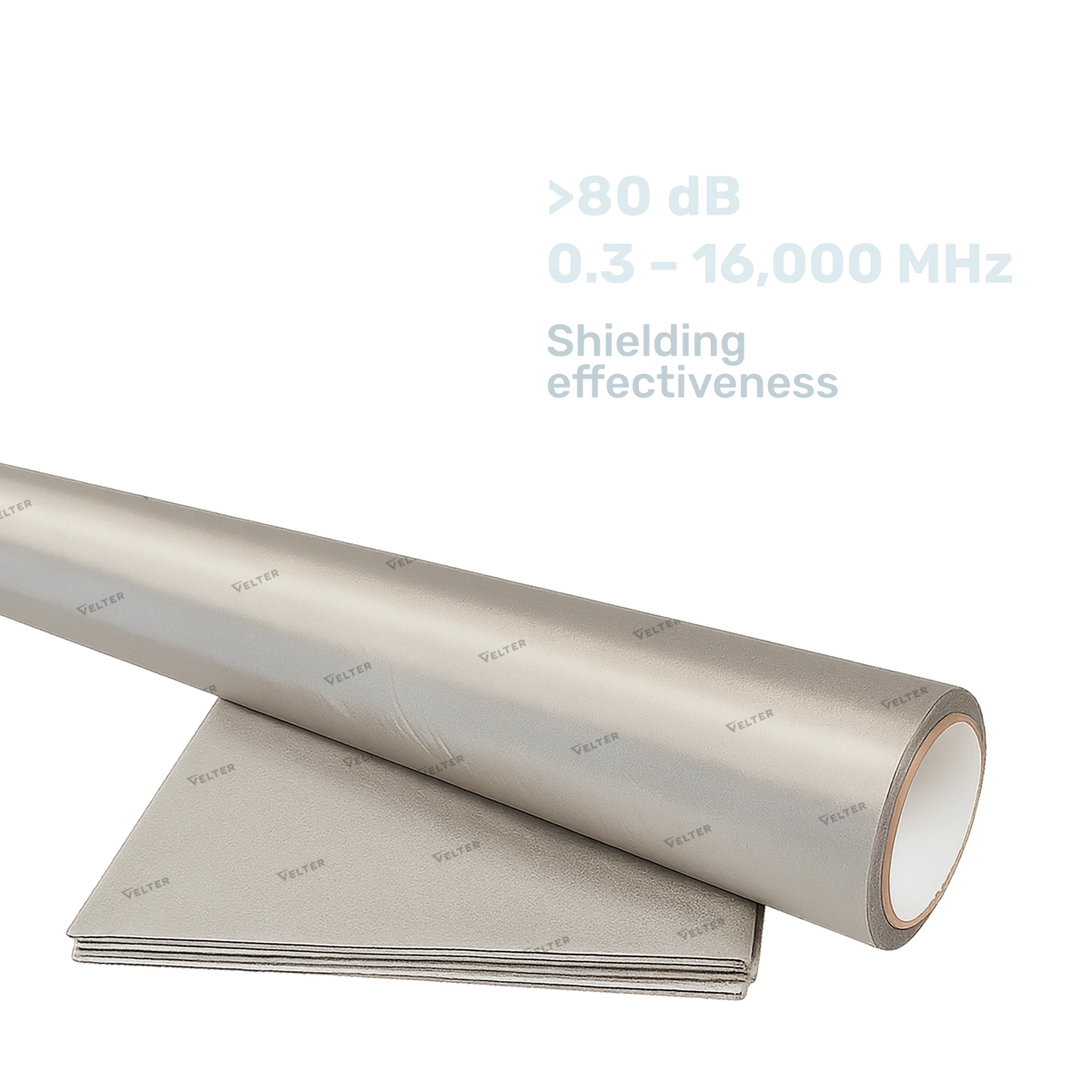 Faraday shielding fabric roll, over 80 dB at 0.3–16,000 MHz