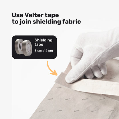 Velter shielding tape joins shielding fabric