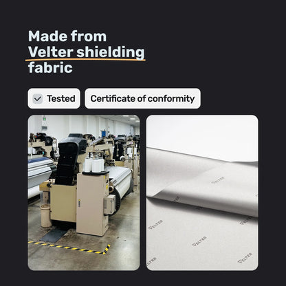 Faraday Sleeve Prime made from Velter shielding fabric, tested and certified