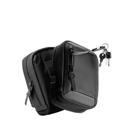 Sling Bag with Faraday Sleeve with keys on the built-in carabiner