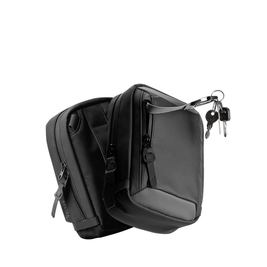 Sling Bag with Faraday Sleeve with keys on the built-in carabiner
