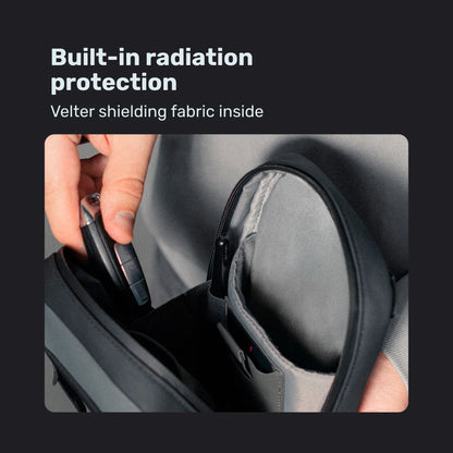 Sling bag pocket with Velter shielding fabric inside