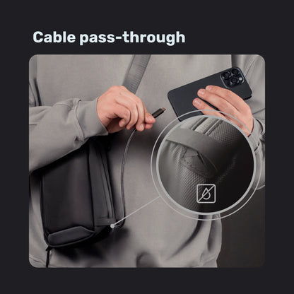 Sling bag cable pass-through