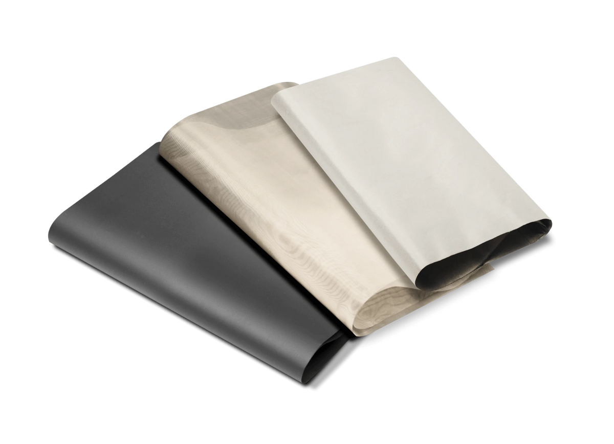Sheets of Faraday shielding fabric