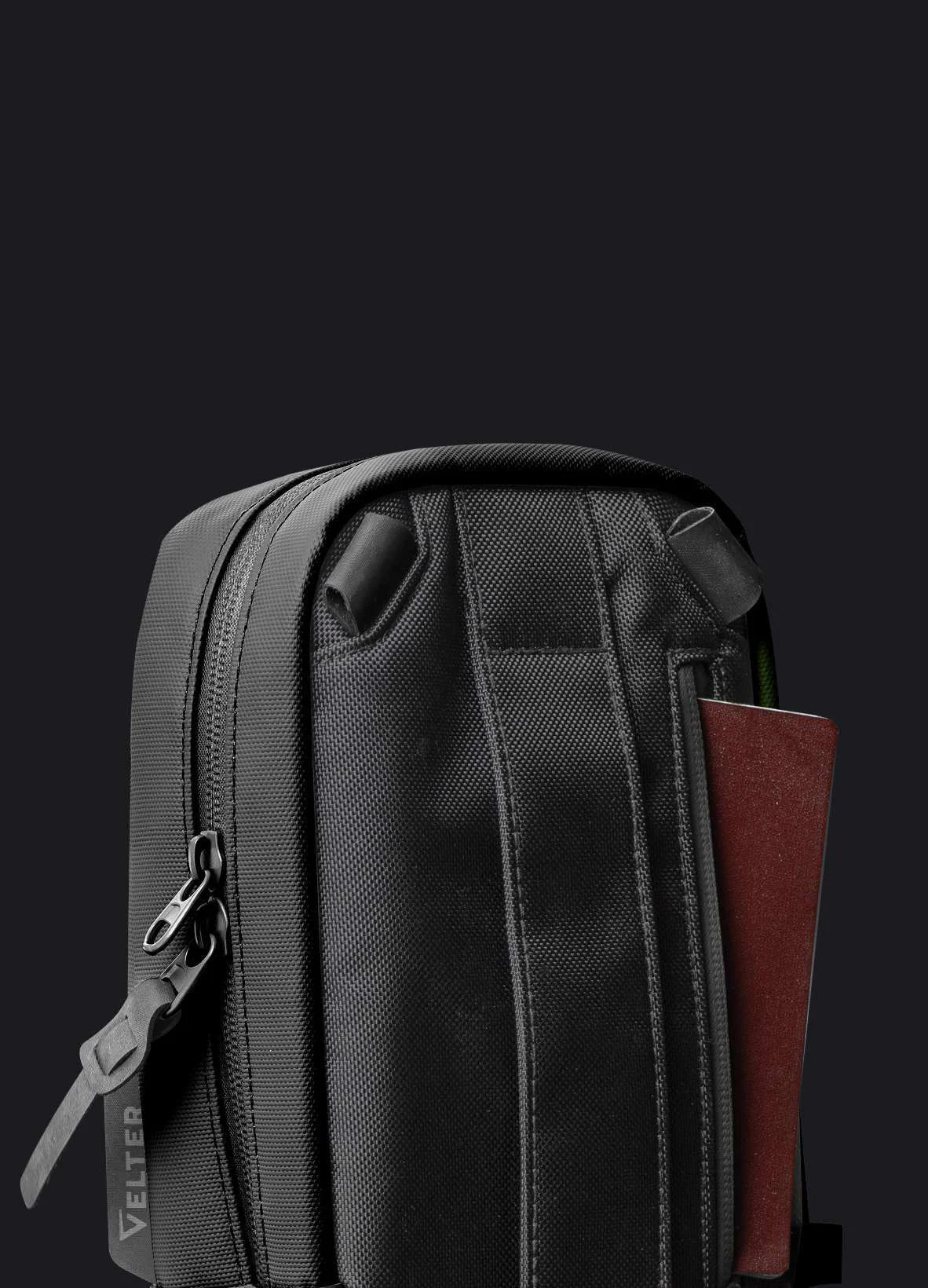Passport in the hidden back pocket of the sling bag