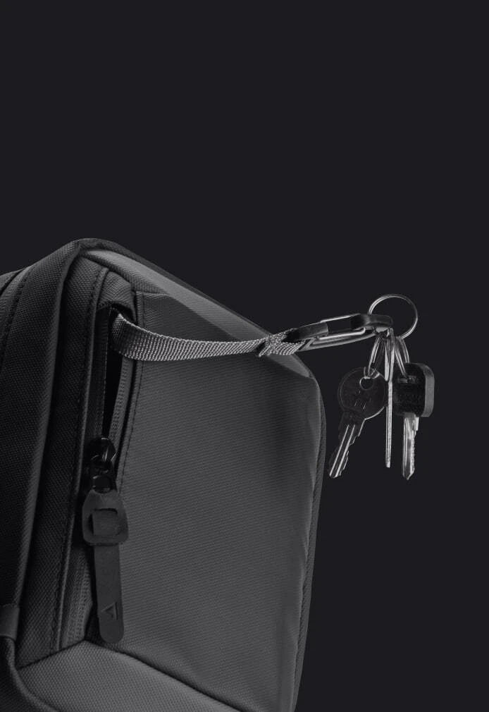 Keys attached to the sling bag carabiner